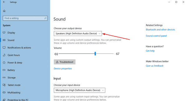 Setting as Default Audio Device: